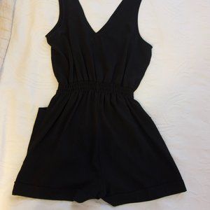 Silence + Noise Black Romper- Medium